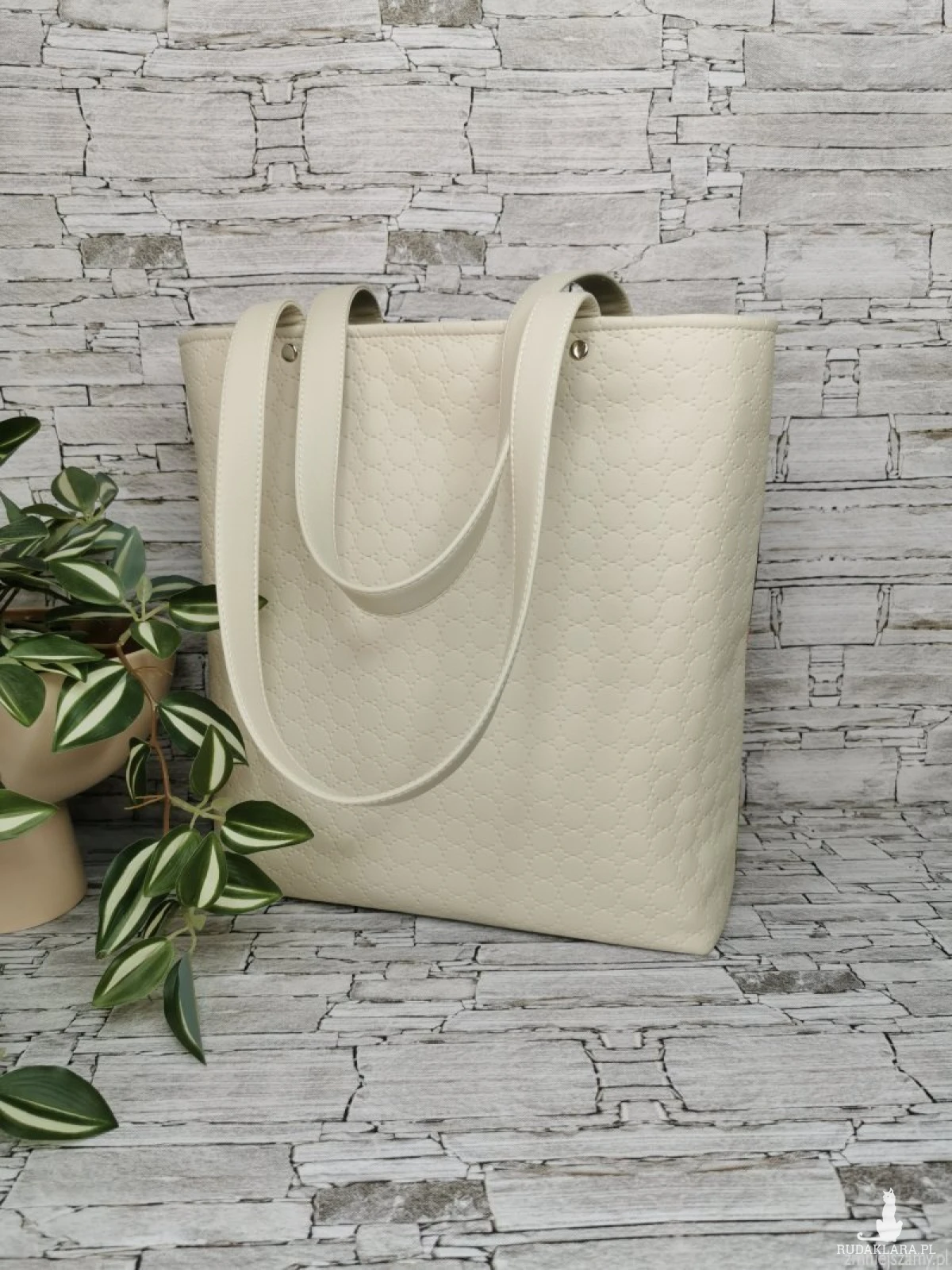 Torebka damska shopper bag torebka na ramię zamykana - pejzaż 4