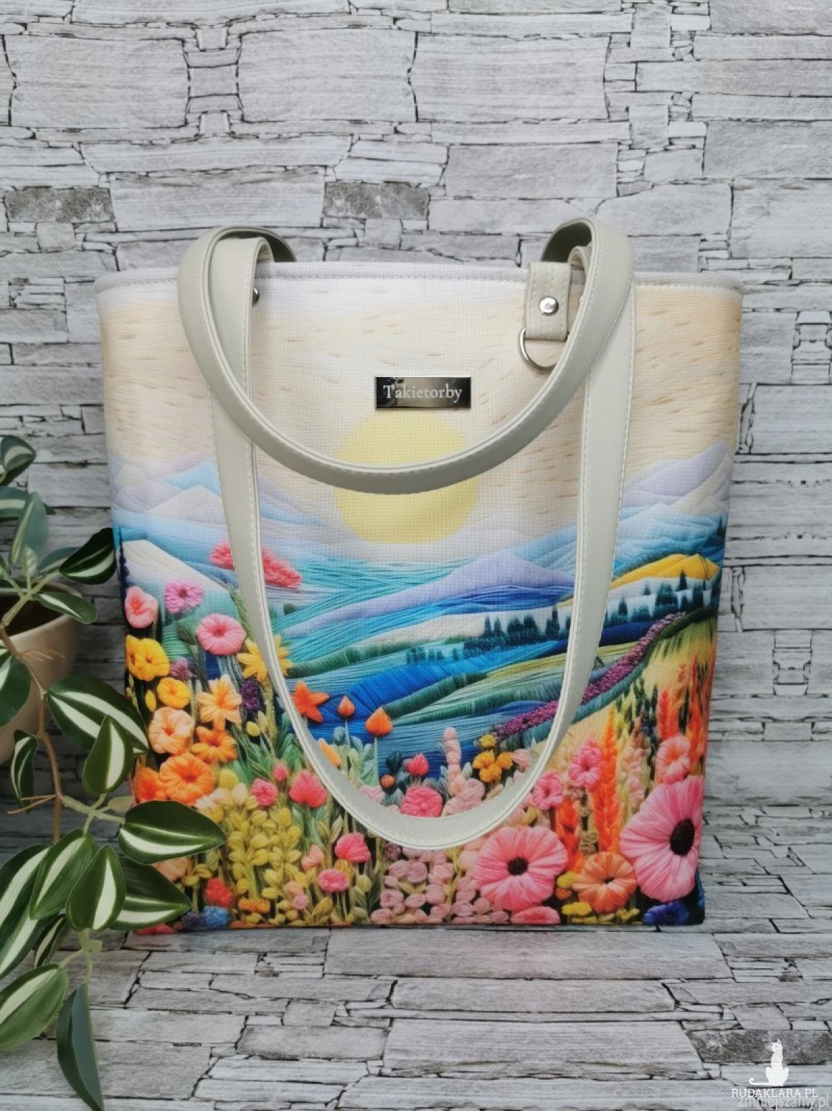 Torebka damska shopper bag torebka na ramię zamykana - pejzaż 4