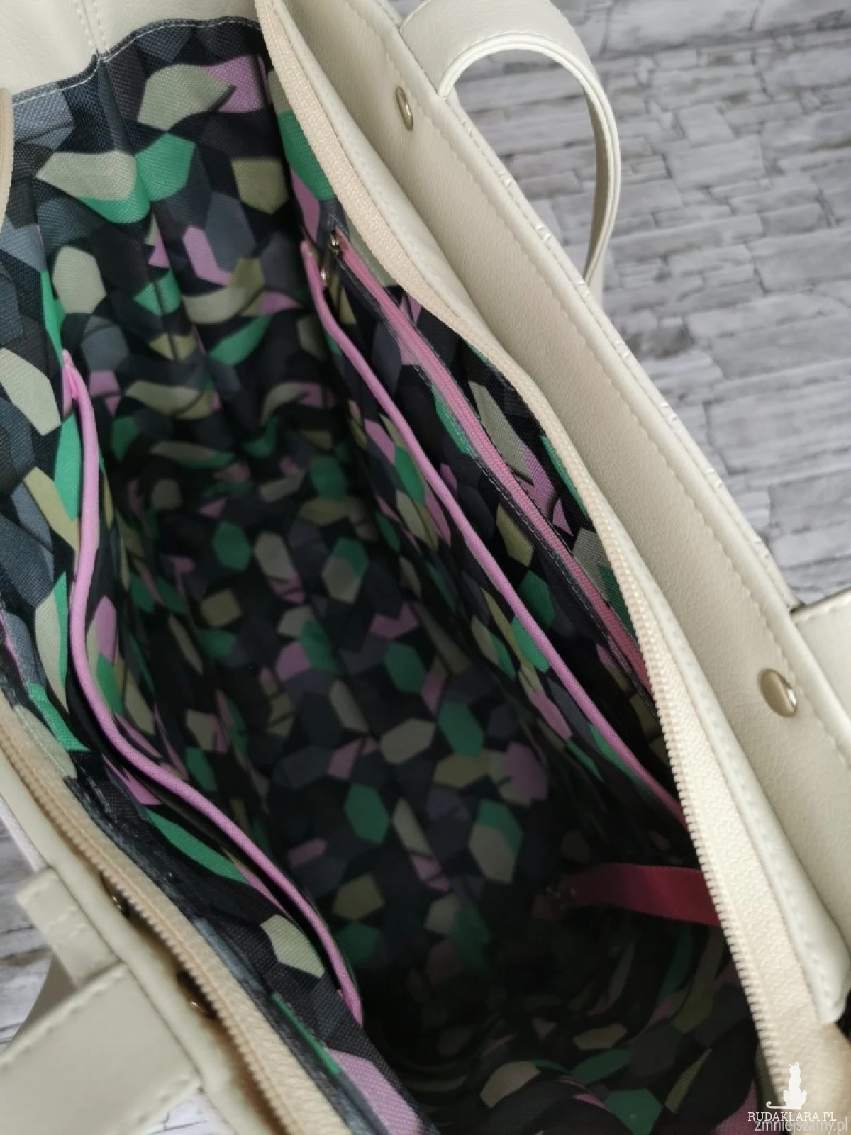 Torebka damska shopper bag torebka na ramię zamykana - pejzaż 4