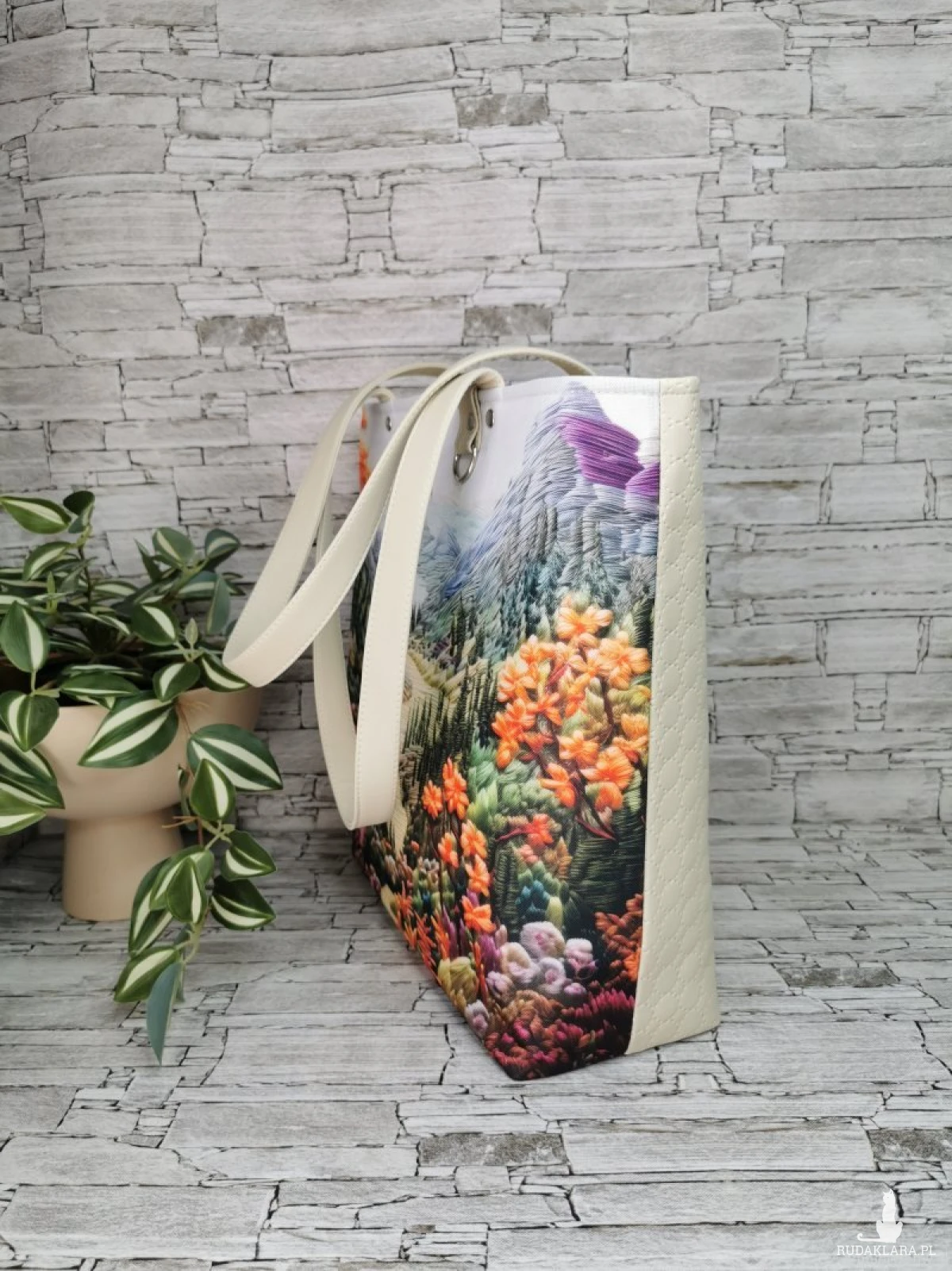 Torebka damska shopper bag torebka na ramię zamykana - pejzaż 2