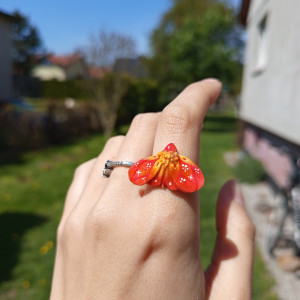 pierścionki kolorowej ćmy , ręcznie wykonane, fairycore, fantasy