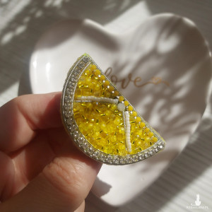 Letnia broszka plasterek CYTRYNY