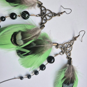 Kolczyki pióra leciutkie duże