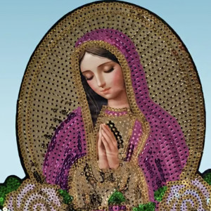 Naszywka cekinowa duża Matka Boska