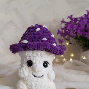 Muchomorek pluszowy fioletowy, Zabawka grzybek, Prezent dla dziecka