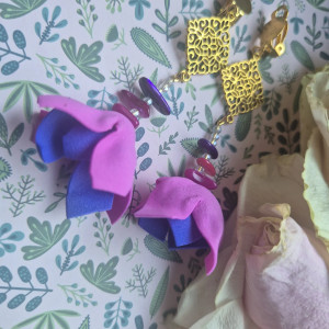 Klipsy kolorowe kwiaty i filigrany