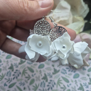 Kolczyki subtelne kwiaty slubne