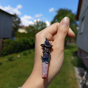 naszyjnik domek wiedźmy z agatem, idealny na prezent, magia fantasty