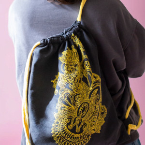 Grafitowa plecak torba 2w1 z haftem