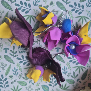 Kolczyki kwiaty kolorowe