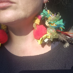 Kolczyki kwiaty kolorowe koła