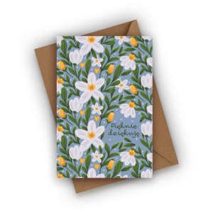 Kartka z podziękowaniem- Pięknie dziękuję