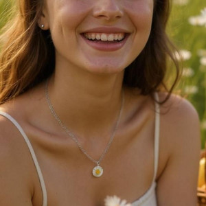 Naszyjnik ze stokrotką