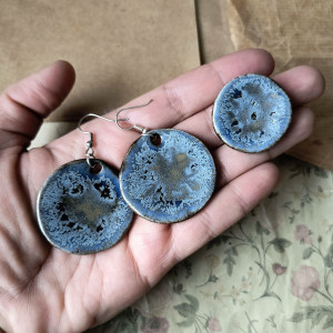 Komplet biżuterii zaśniedziały granat