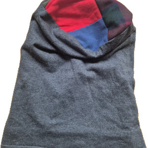 Czapka szara z patchworkiem Smerfetka