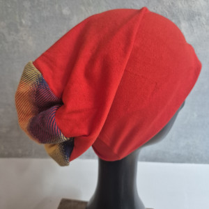 Czapa pomarańczowa z patchworkiem Smerfetka