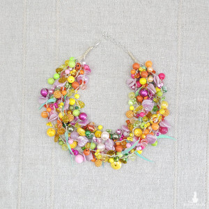 6802 kolorowy, tęczowy naszyjnik; kolia