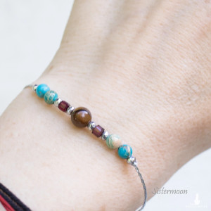 Srebrna Bransoletka Dobrych Życzeń Jaspis