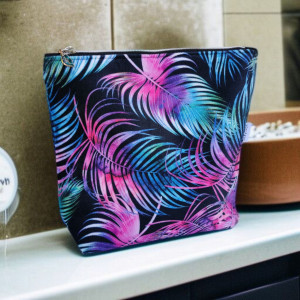 Kosmetyczka damska welurowa etui do torebki organizer do torby duża kosmetyczka pióra