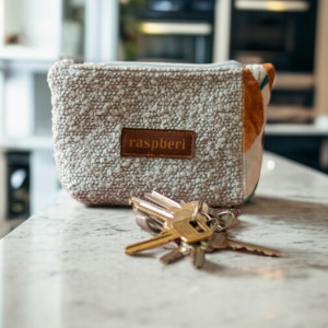 Niebieskie etui na klucze z weluru