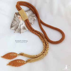 Naszyjnik z opaską miodowo-złoty