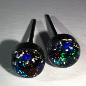 Zielony zestaw biżuterii handmade sztyfty zawieszka pierścionek