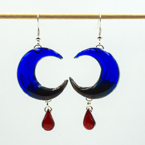 Kolczyki gotyckie półksiężyc z łezką 050