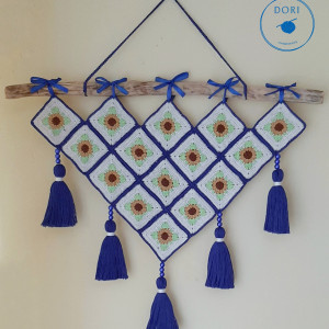 Szydełkowa dekoracja ścienna "Słoneczniki"🌻