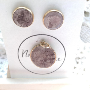 Komplet biżuterii - kolor brązowy, mozaika