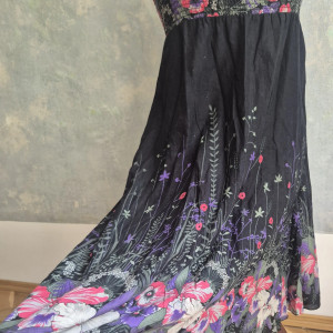 Sukienka czarna Kwiatowa