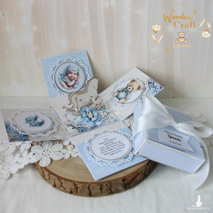 Exploding box na chrzest, roczek, narodziny, kartka, pamiątka "Candy Boy 1" GOTOWY