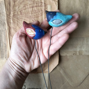 Ptaszki granatowo-bordowe