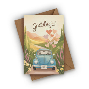 Kartka ślubna- Gratulacje!