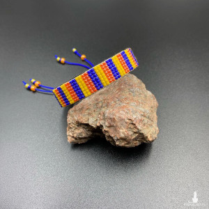 BRANSOLETKA TKANA NA KROŚNIE Z KORALIKÓW - paski #976