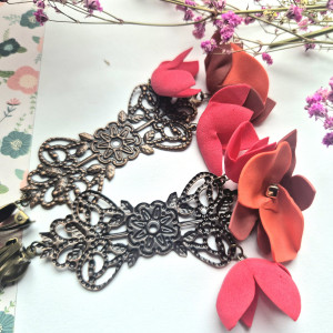 Klipsy długie czerwone