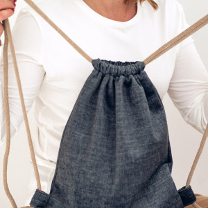 Brudnoniebieski welurowy workoplecak