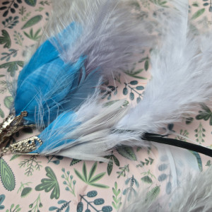 Kolczyki  długie pióra kolorowe