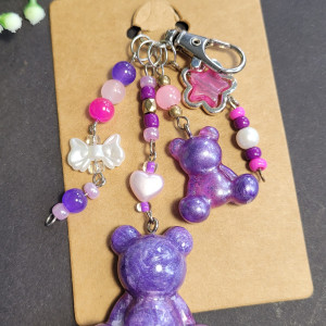 Brelok zawieszka z Misiami z żywicy do kluczy, torebki, plecaka