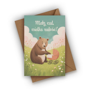 Kartka z okazji narodzin dziecka- Mały cud, wielka radość!