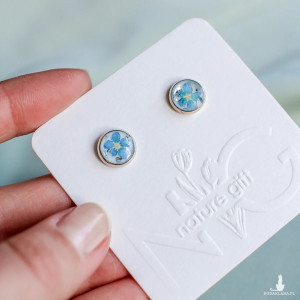 Kolczyki sztyfty z niezapominajkami