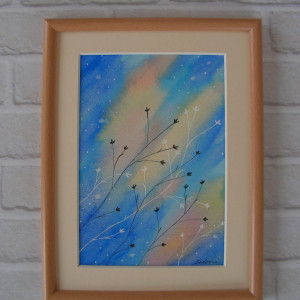 Akwarela "Blask poranka" - oprawiona