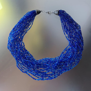 Naszyjnik Koraliki Drobne Midnight Blue