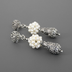 Kolczyki Scarlett, perły, srebro 925, kolekcja Przeminęło z Wiatrem