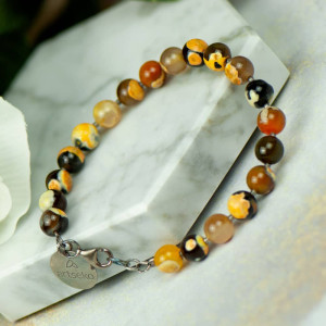 Klasyczna bransoletka z jaspisem trzmielim a905