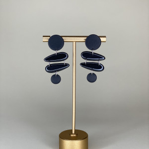 Kolczyki TWIST z czarnym błyskiem