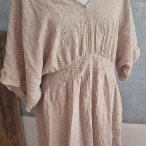 Sukienka beżowa bawełniana długa