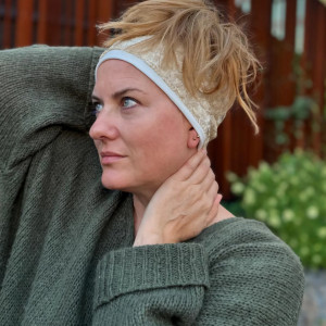 opaska koronkowa ecru bez