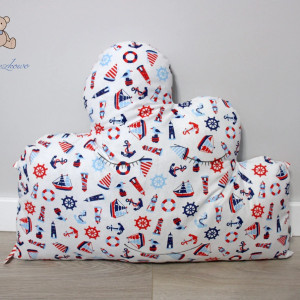 Poduszka dziecięca dekoracyjna chmurka, marine, ochraniacz do łóżeczka dziecięcego