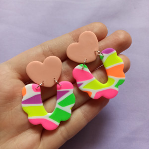 Kolczyki z gliny polimerowej neony