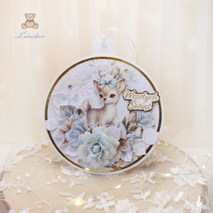 Kartka świąteczna bombka, zawieszka na Boże Narodzenie 7 GOTOWA